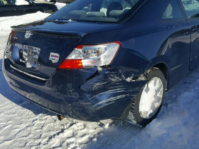 2HGFG12678H501778 - 2008 HONDA CIVIC LX BLUE photo 9