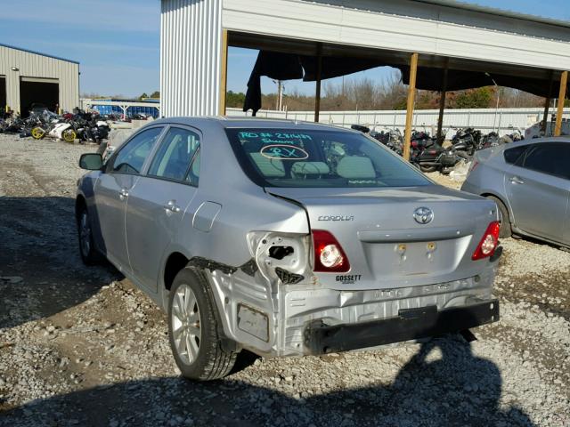 2T1BU4EE3AC312670 - 2010 TOYOTA COROLLA BA SILVER photo 3
