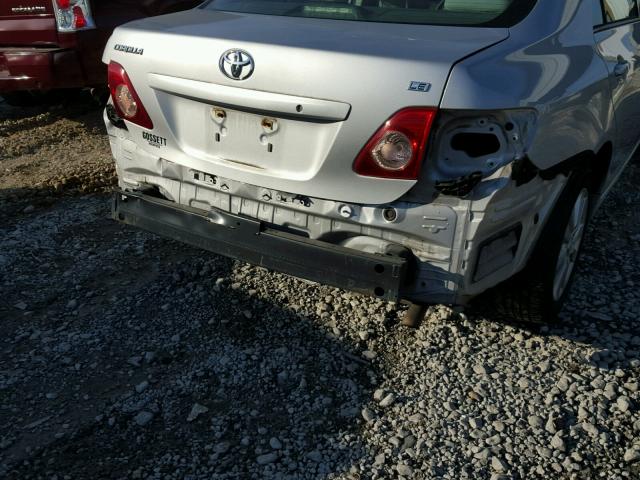 2T1BU4EE3AC312670 - 2010 TOYOTA COROLLA BA SILVER photo 9