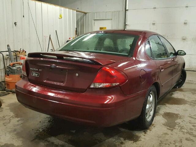 1FAFP53U75A192526 - 2005 FORD TAURUS SE MAROON photo 4