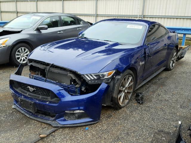 1FA6P8CF0G5245081 - 2016 FORD MUSTANG GT BLUE photo 2