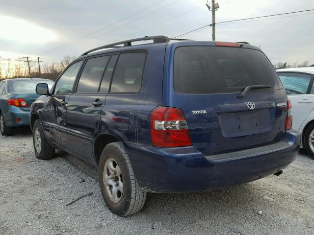 JTEGD21A550128159 - 2005 TOYOTA HIGHLANDER BLUE photo 3