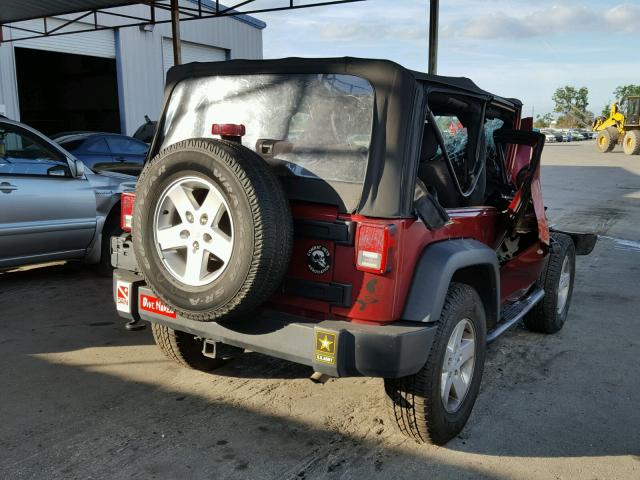 1C4AJWAGXDL583746 - 2013 JEEP WRANGLER S RED photo 4