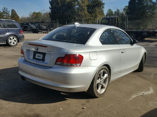 WBAUP73558VF09447 - 2008 BMW 128 I SILVER photo 4