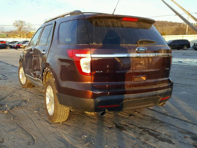 1FMHK8D83CGA10895 - 2012 FORD EXPLORER X BROWN photo 3