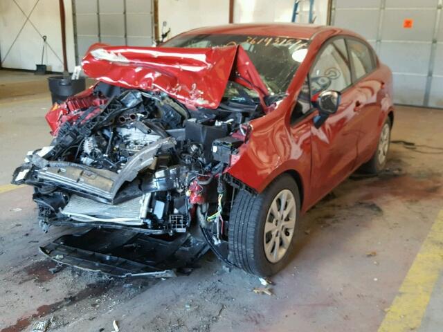 KNADM4A31E6345125 - 2014 KIA RIO LX Կարմիր լուսանկար 2
