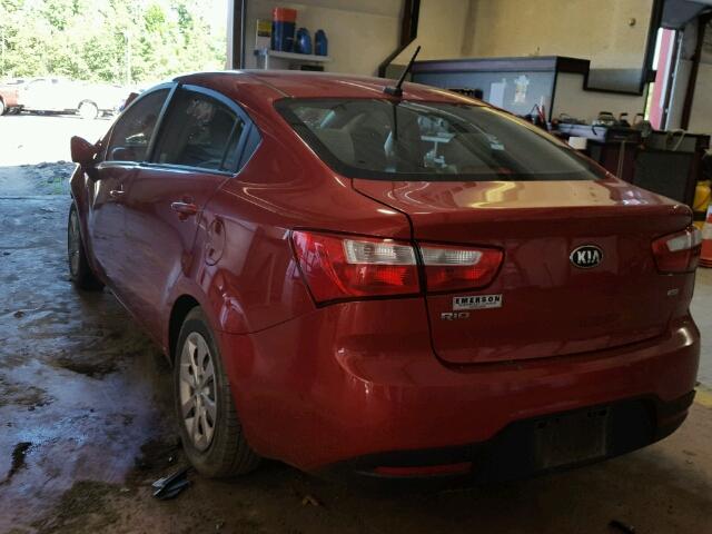 KNADM4A31E6345125 - 2014 KIA RIO LX RED photo 3