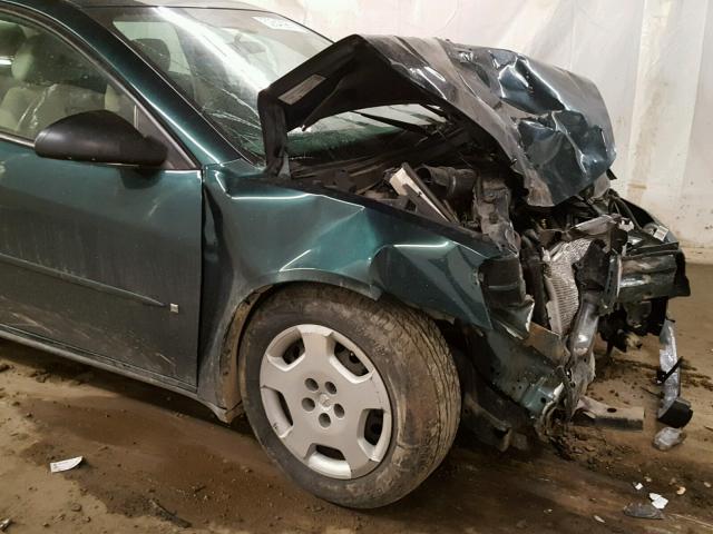 1G2ZF58B474174816 - 2007 PONTIAC G6 VALUE L GREEN photo 9