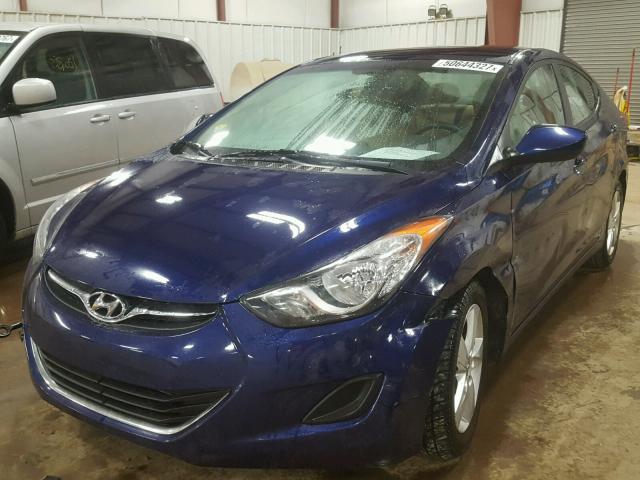 5NPDH4AEXDH293278 - 2013 HYUNDAI ELANTRA GL BLUE photo 2