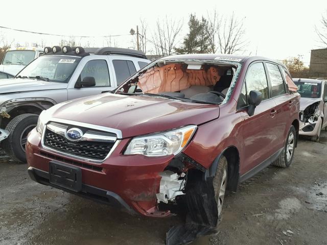 JF2SJAAC1EH456233 - 2014 SUBARU FORESTER 2 BURGUNDY photo 2