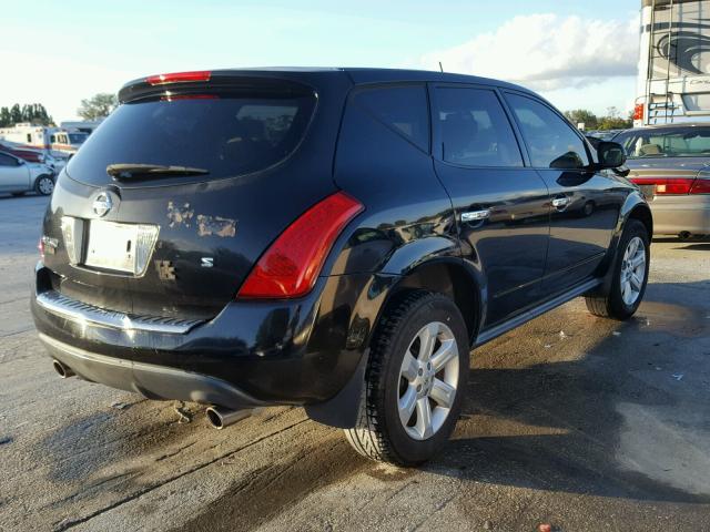 JN8AZ08T17W514041 - 2007 NISSAN MURANO SL BLACK photo 4