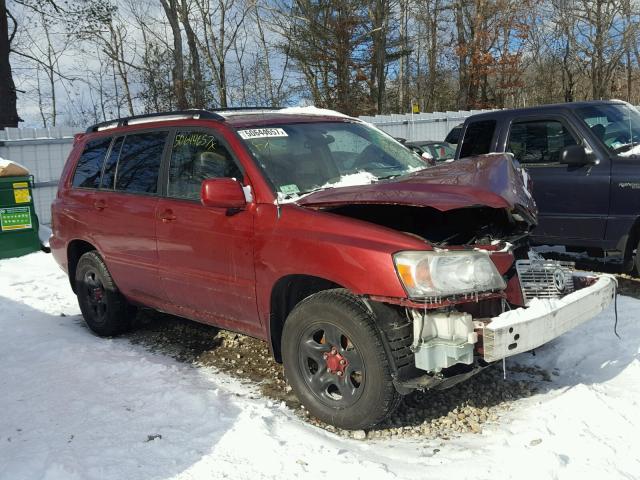 JTEHD21A250034888 - 2005 TOYOTA HIGHLANDER MAROON photo 1