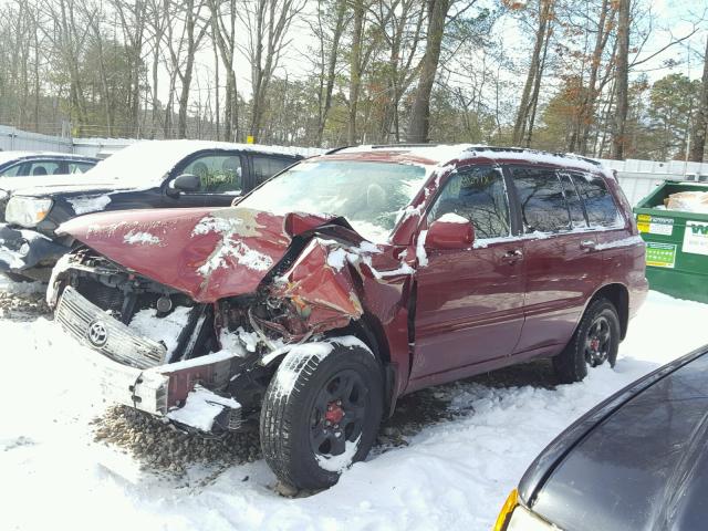 JTEHD21A250034888 - 2005 TOYOTA HIGHLANDER MAROON photo 2