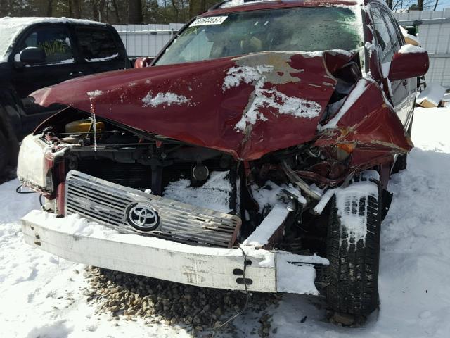 JTEHD21A250034888 - 2005 TOYOTA HIGHLANDER MAROON photo 9