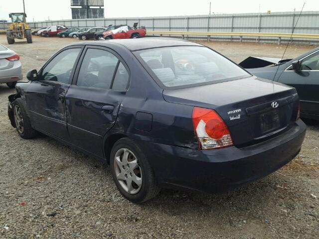 KMHDN46D25U054996 - 2005 HYUNDAI ELANTRA GL BLUE photo 3