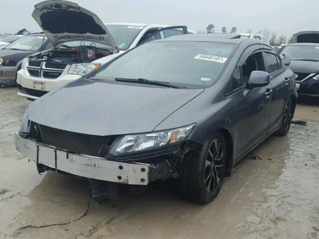 2HGFB2F8XDH505947 - 2013 HONDA CIVIC EX ნაცრისფერი ფოტო 2
