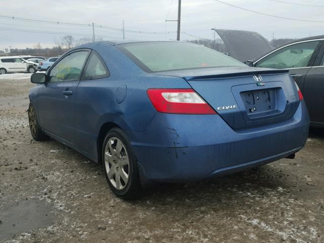 2HGFG12626H576188 - 2006 HONDA CIVIC LX BLUE photo 3