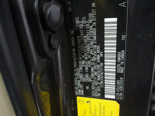 2T2HK31U79C117198 - 2009 LEXUS RX 350 CHARCOAL photo 10