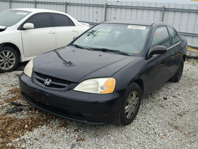 1HGEM22593L002221 - 2003 HONDA CIVIC LX BLACK photo 2