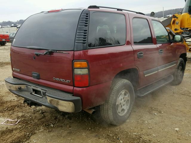 1GNEC13V14J294428 - 2004 CHEVROLET TAHOE C150 BURGUNDY photo 4