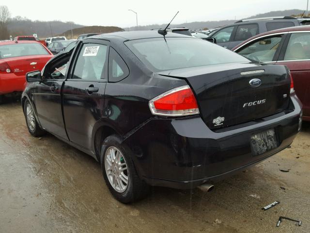 1FAHP35N79W248377 - 2009 FORD FOCUS SE BLACK photo 3