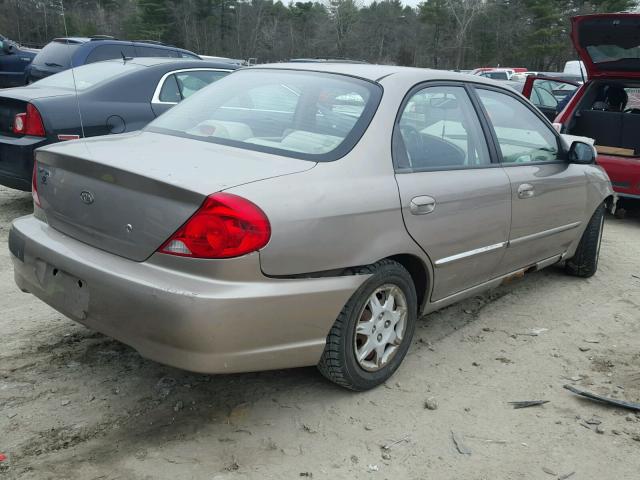 KNAFB121125184478 - 2002 KIA SPECTRA BA BEIGE photo 4