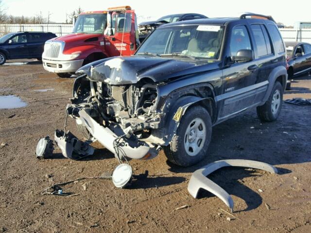 1J4GL48K44W134932 - 2004 JEEP LIBERTY SP BLACK photo 2