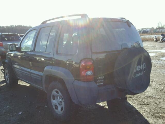 1J4GL48K44W134932 - 2004 JEEP LIBERTY SP BLACK photo 3