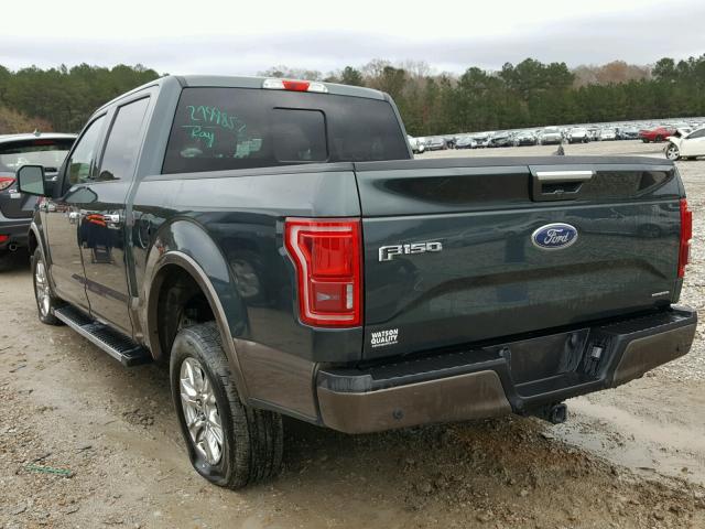 1FTEW1CF8FFC70027 - 2015 FORD F150 SUPER GREEN photo 3