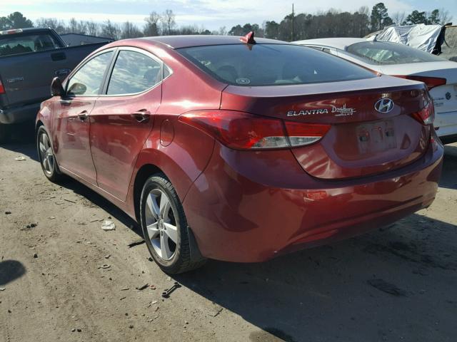 5NPDH4AE7DH191825 - 2013 HYUNDAI ELANTRA GL RED photo 3