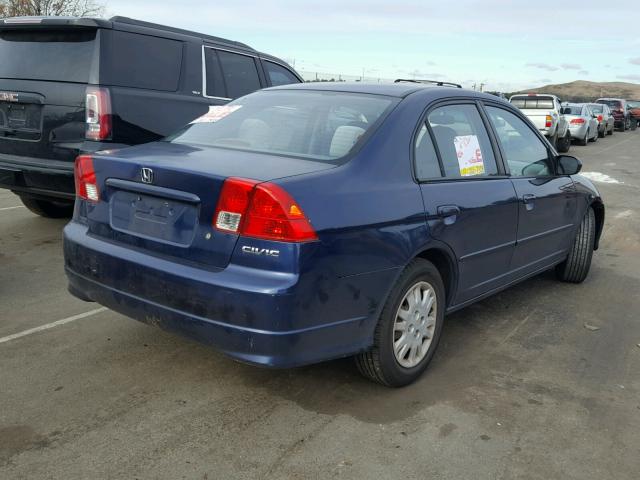 2HGES16504H607253 - 2004 HONDA CIVIC LX BLUE photo 4