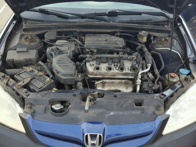 2HGES16504H607253 - 2004 HONDA CIVIC LX BLUE photo 7