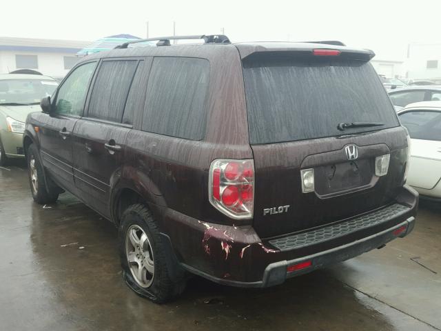 5FNYF28446B042265 - 2006 HONDA PILOT EX MAROON photo 3