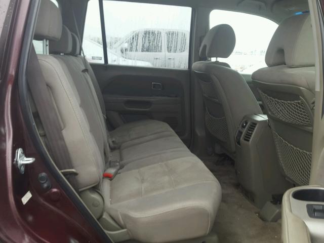 5FNYF28446B042265 - 2006 HONDA PILOT EX MAROON photo 6