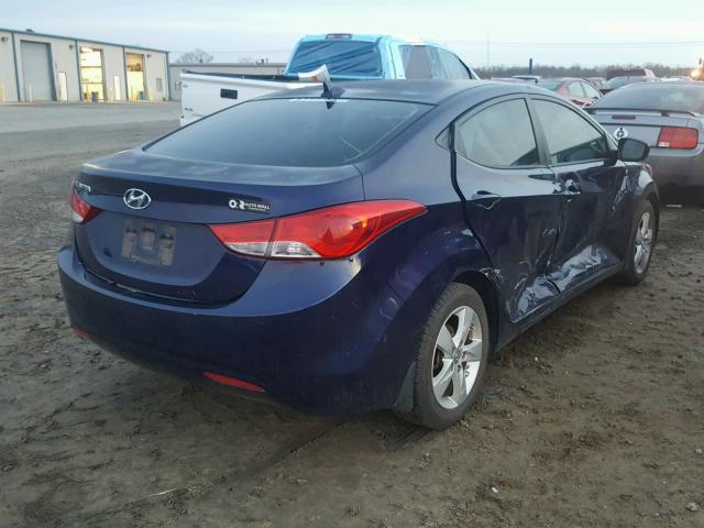 5NPDH4AE4DH400891 - 2013 HYUNDAI ELANTRA GL BLUE photo 4