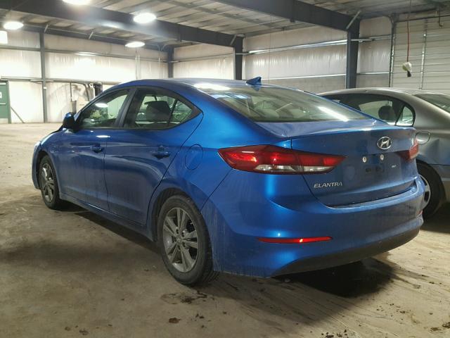 5NPD84LF4HH122991 - 2017 HYUNDAI ELANTRA SE BLUE photo 3