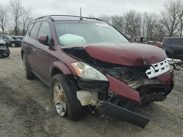 JN8AZ08W85W412985 - 2005 NISSAN MURANO SL MAROON photo 1