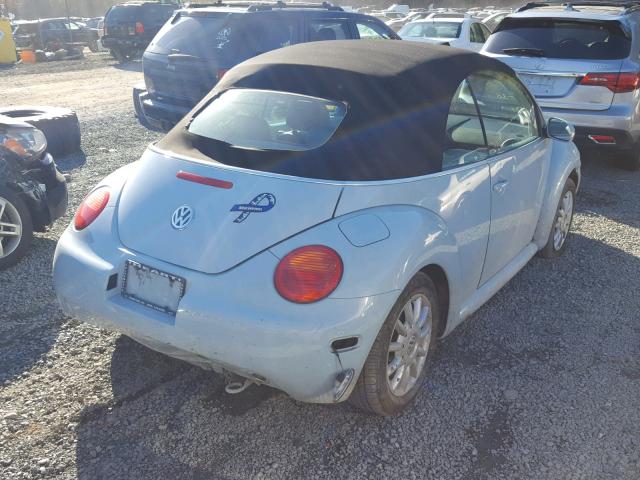 3VWCM31Y45M361496 - 2005 VOLKSWAGEN NEW BEETLE 蓝色 照片 4