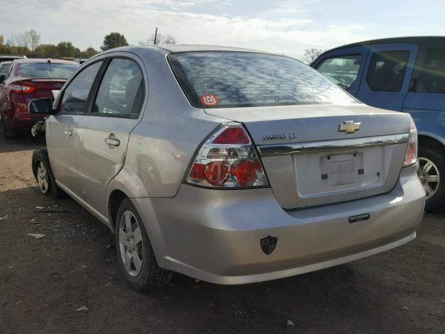 KL1TD56EX9B340802 - 2009 CHEVROLET AVEO LS SILVER photo 3