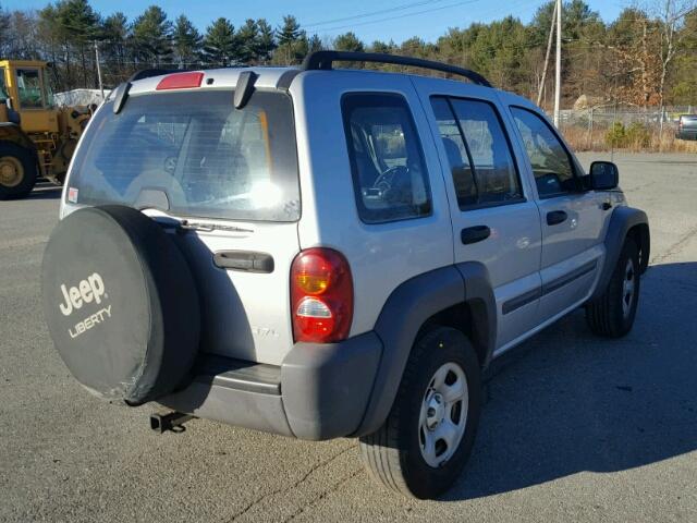 1J4GL48K14W107896 - 2004 JEEP LIBERTY SP SILVER photo 4