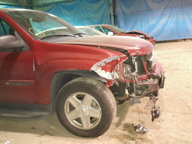 1GNET16SX36163288 - 2003 CHEVROLET TRAILBLAZE BURGUNDY photo 9