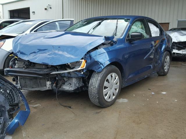 3VW267AJ5GM290750 - 2016 VOLKSWAGEN JETTA S BLUE photo 2