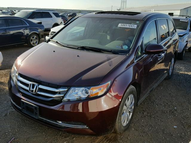 5FNRL5H61FB041252 - 2015 HONDA ODYSSEY EX MAROON photo 2