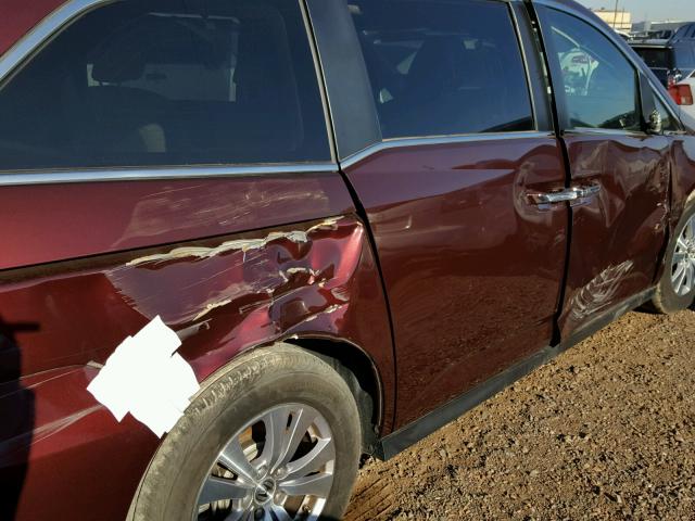 5FNRL5H61FB041252 - 2015 HONDA ODYSSEY EX MAROON photo 9