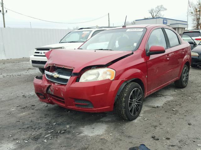 KL1TD56E79B615512 - 2009 CHEVROLET AVEO LS RED photo 2