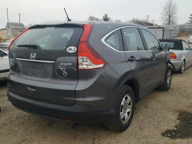 2HKRM4H32EH636205 - 2014 HONDA CR-V LX GRAY photo 4