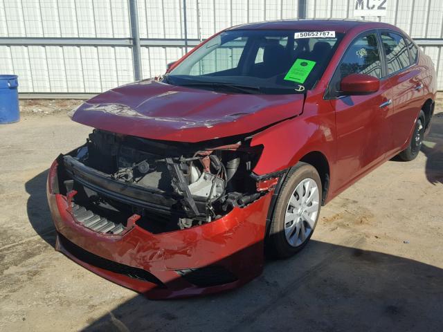 3N1AB7AP3GL667289 - 2016 NISSAN SENTRA S RED photo 2