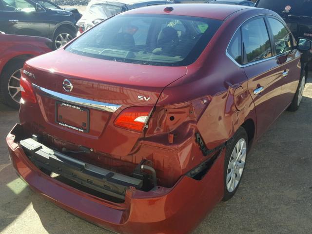 3N1AB7AP3GL667289 - 2016 NISSAN SENTRA S RED photo 4