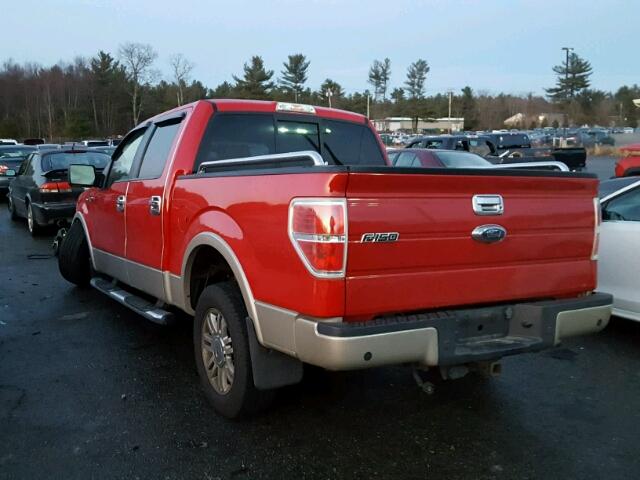 1FTPW12V39FA48887 - 2009 FORD F150 SUPER RED photo 3