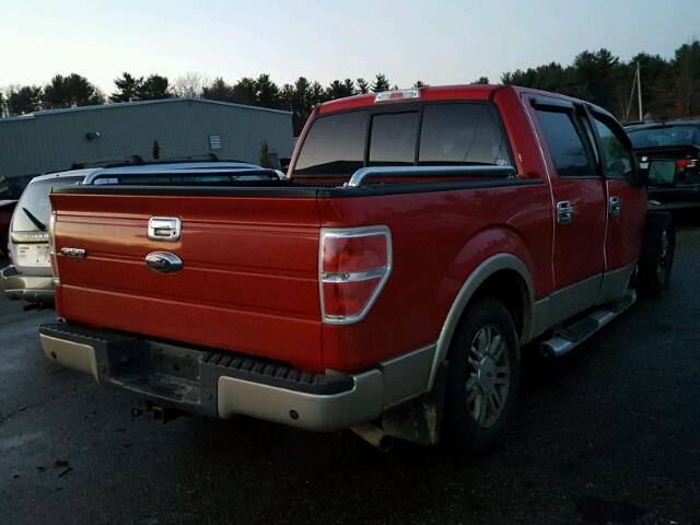 1FTPW12V39FA48887 - 2009 FORD F150 SUPER RED photo 4